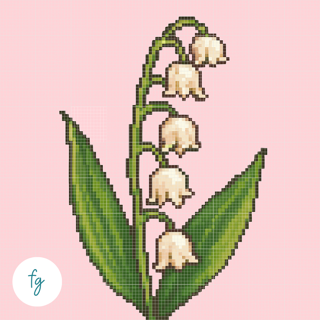 🎁 May, Lily Of The Valley | Mini Diamond Painting (100% off)