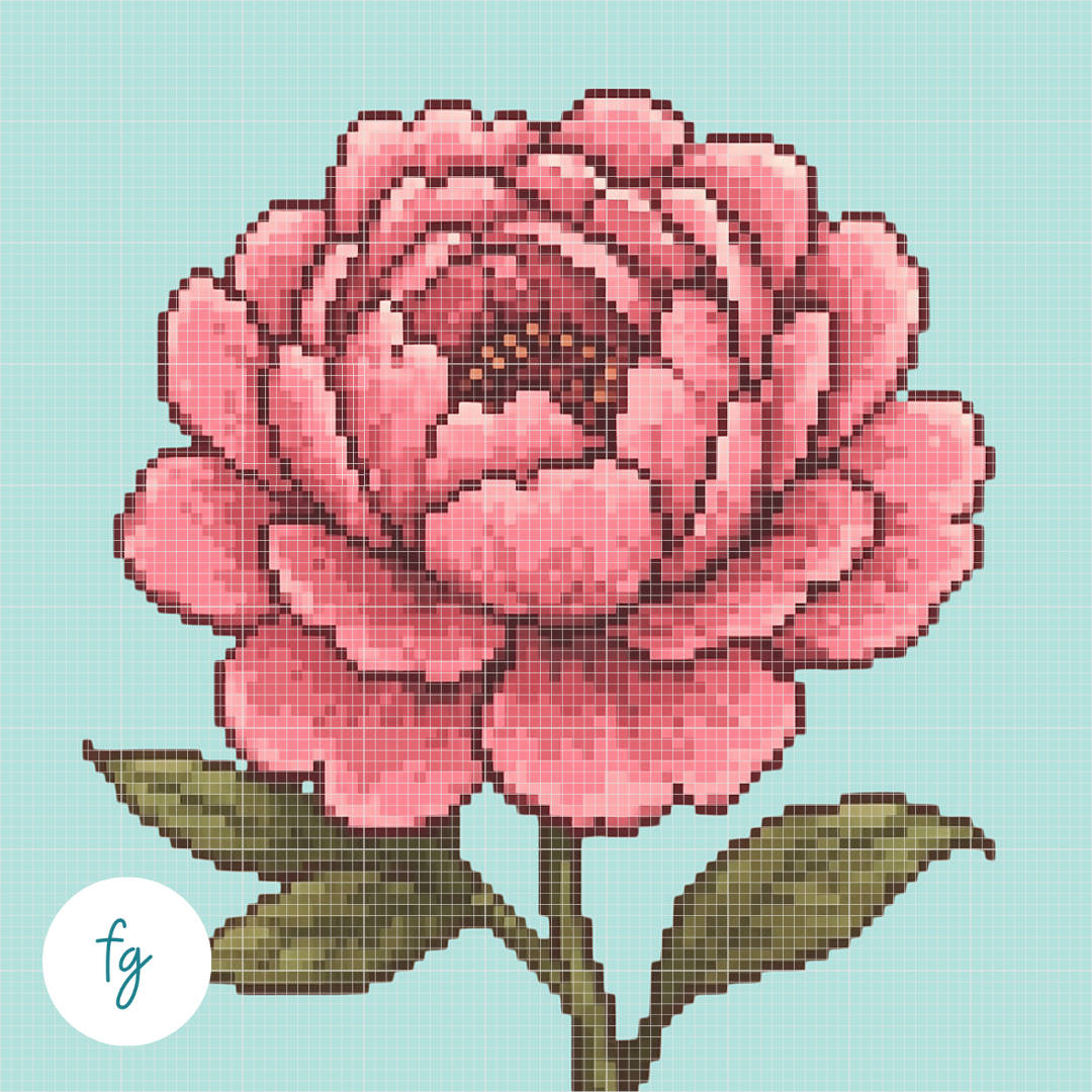 🎁 Pink Peony | Mini Diamond Painting (100% off)