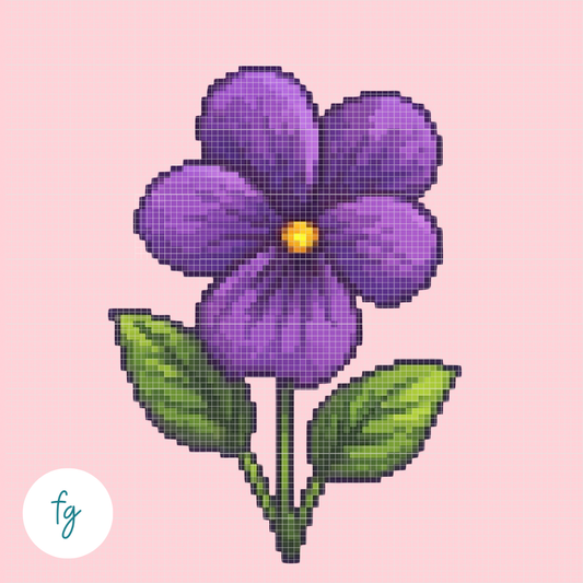 February, Violet | Mini Diamond Painting