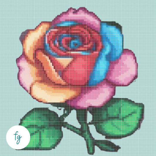 Rainbow Rose | Mini Diamond Painting