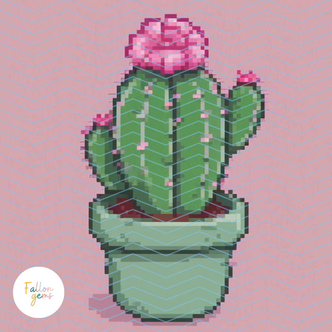 🎁 Cactus Flower | Mini Diamond Painting (100% off)