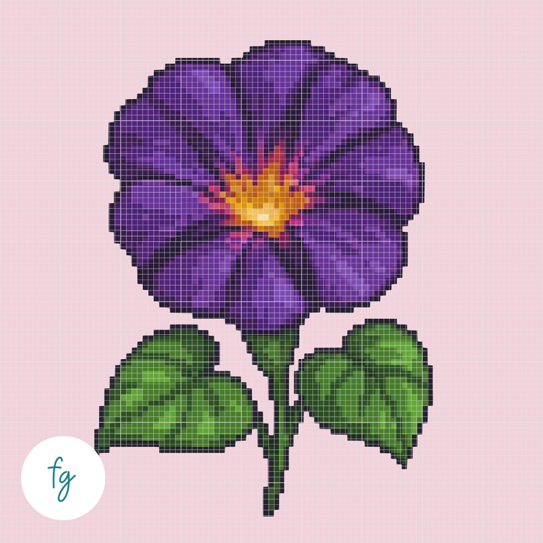 🎁 September, Purple Morning Glory | Mini Diamond Painting (100% off)
