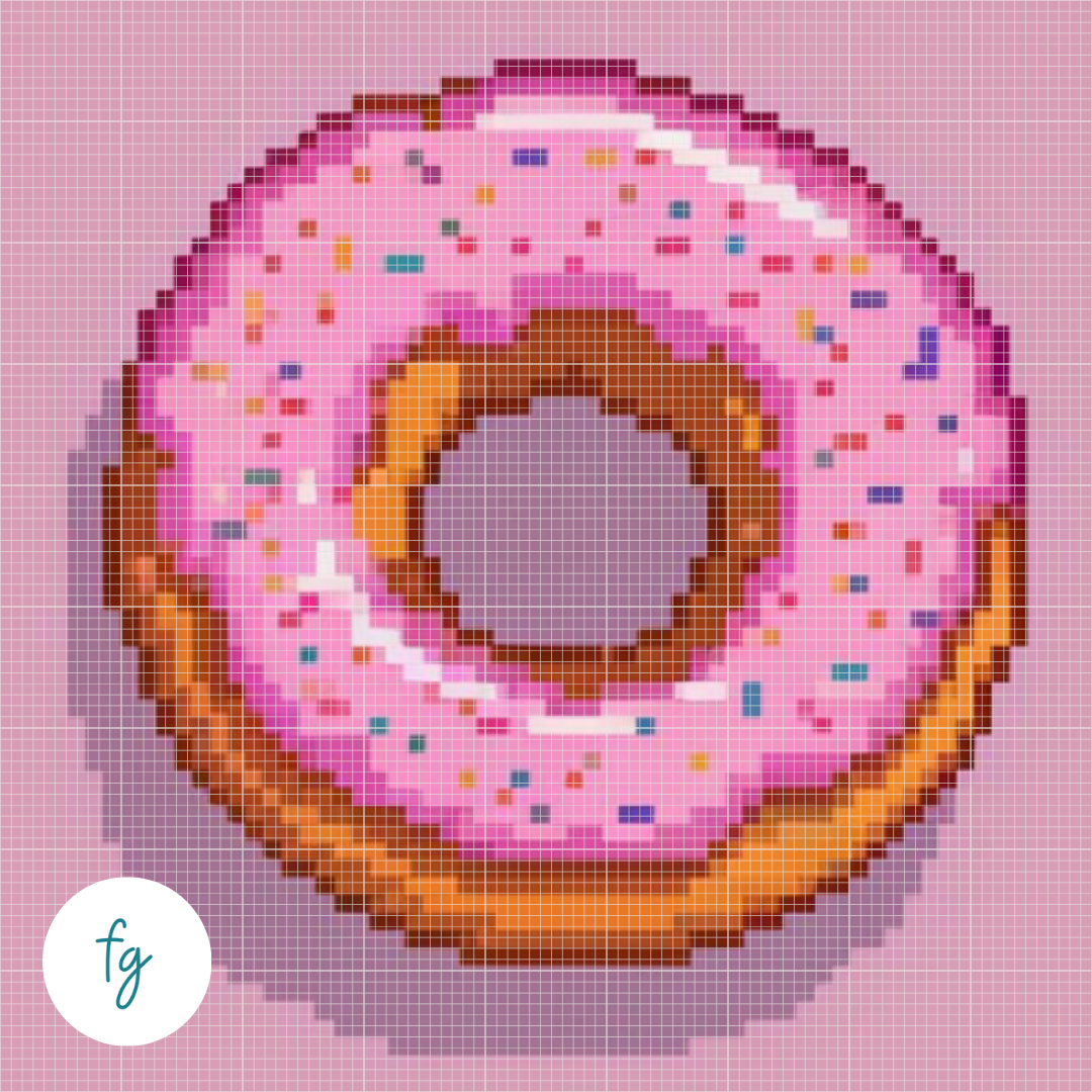 🎁 Pink Donut | Mini Diamond Painting (100% off)