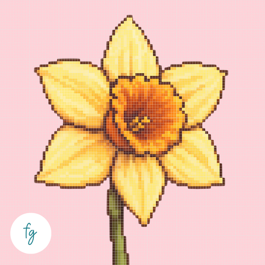 February, Daffodil | Mini Diamond Painting