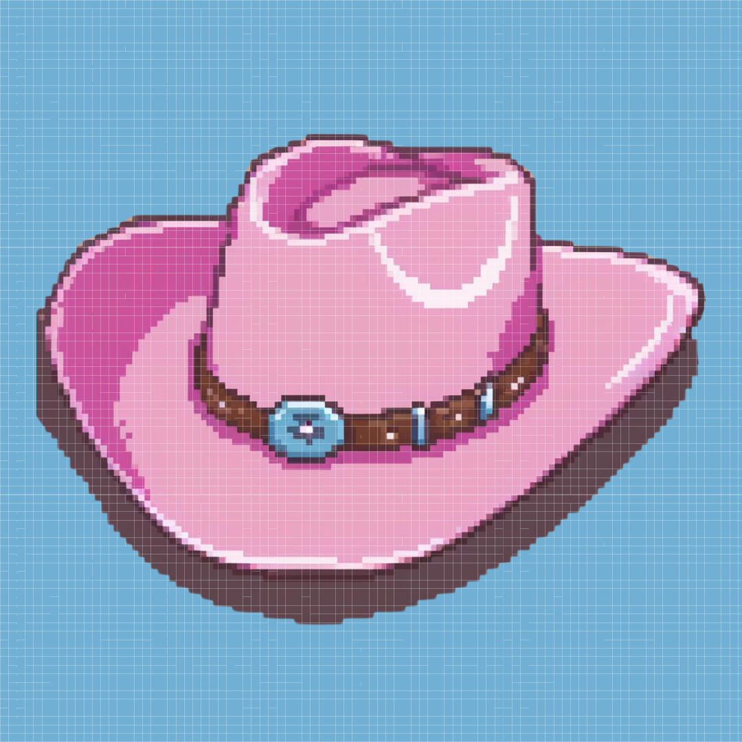 🎁 Pink Cowgirl Hat | Mini Diamond Painting (100% off)