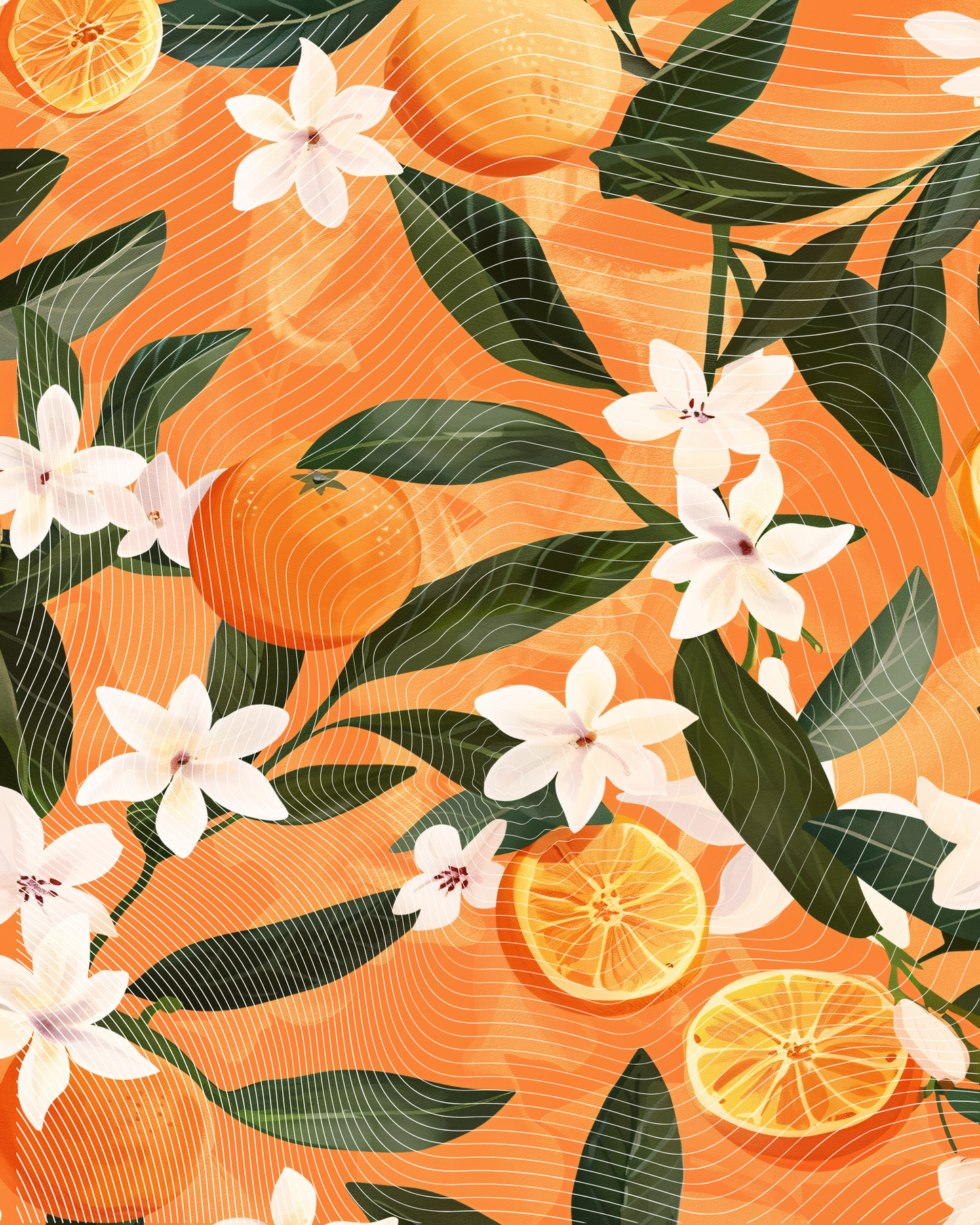 Zen Orange Grove | Portrait Diamond Painting