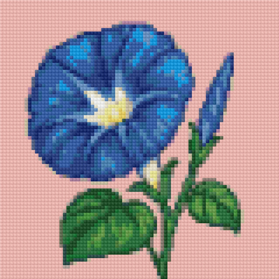 September, Blue Morning Glory | Mini Diamond Painting
