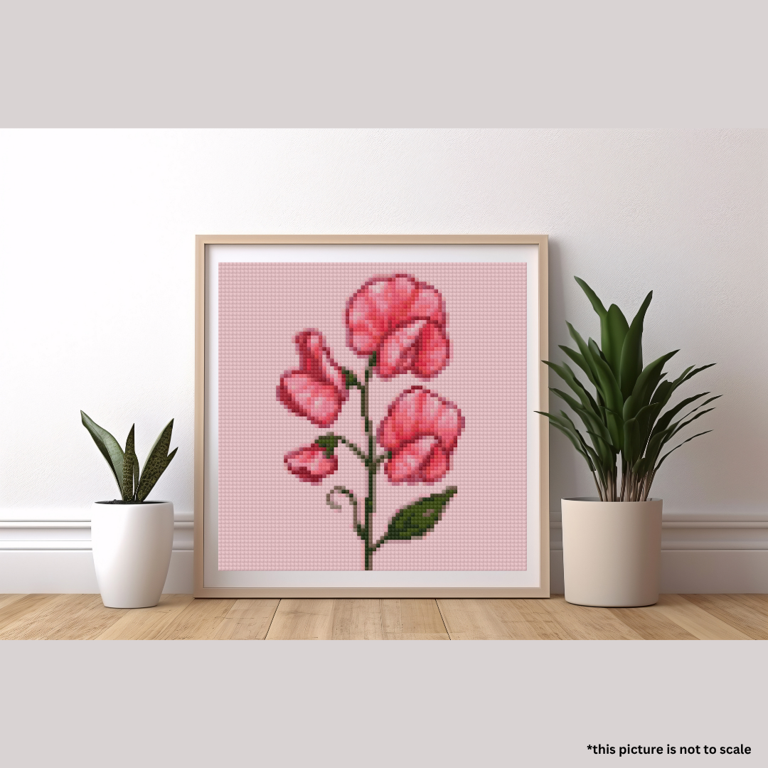 April, Sweet Pea | Mini Diamond Painting