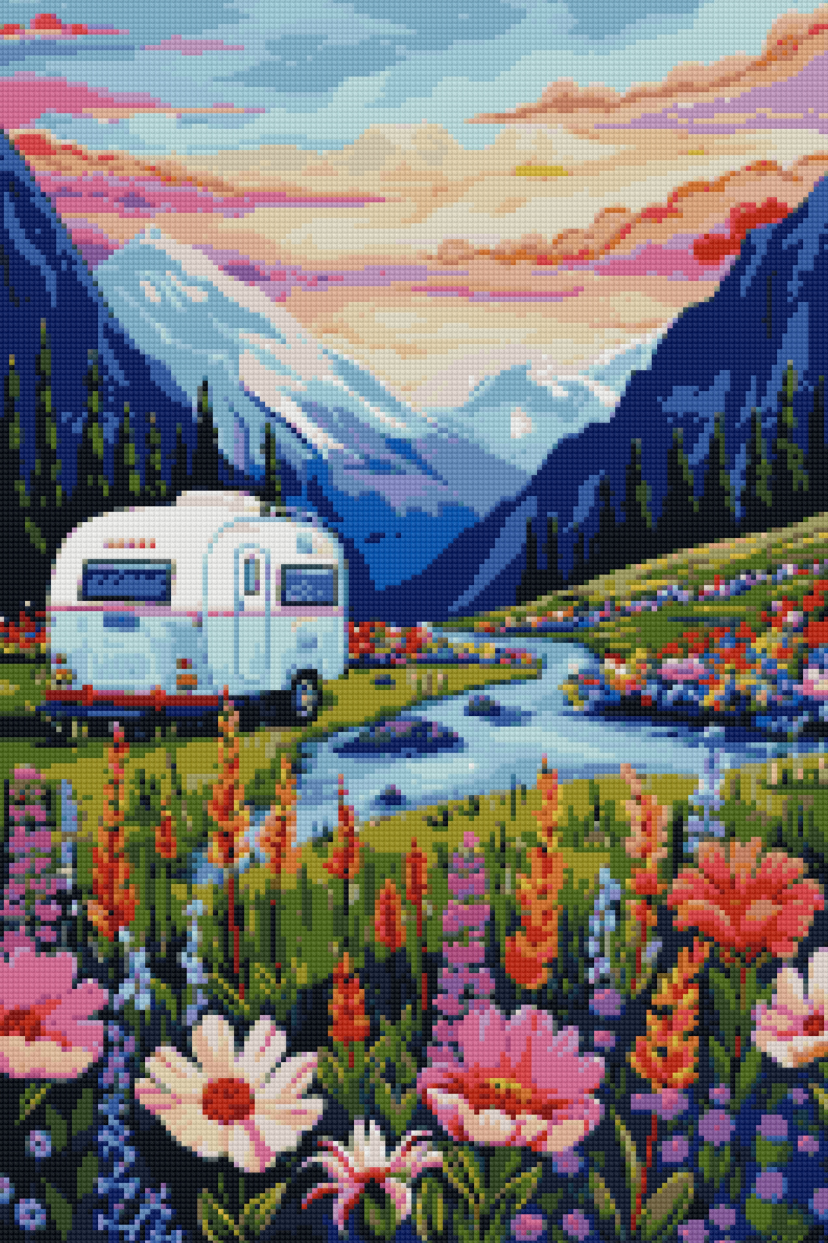 Blossom-bound Journey | Portrait Diamond Painting
