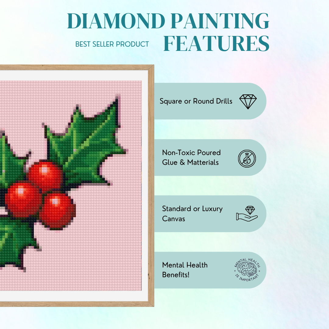 December, Holly | Mini Diamond Painting