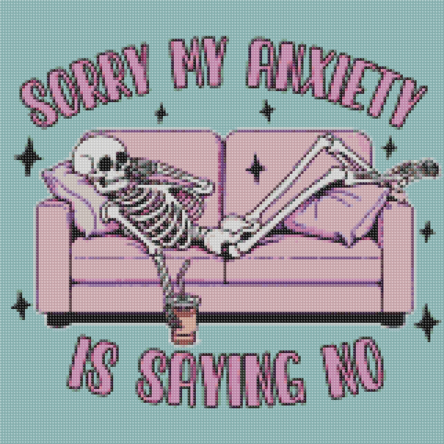 Sorry My Anxiety Is Saying NO | Zoned-Out Zen & Book Diamond Painting