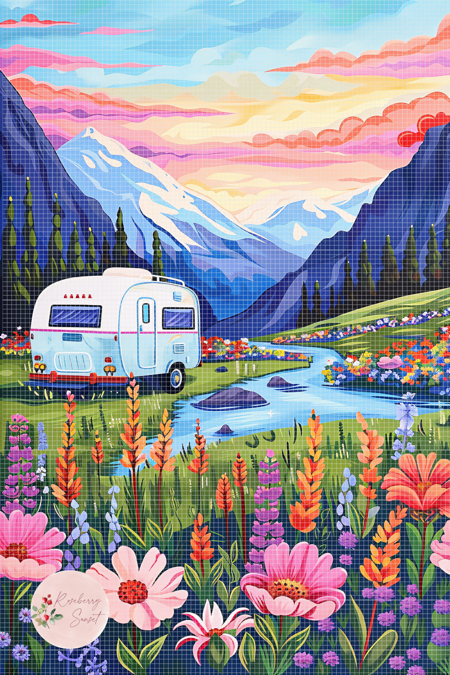 Blossom-bound Journey | Portrait Diamond Painting