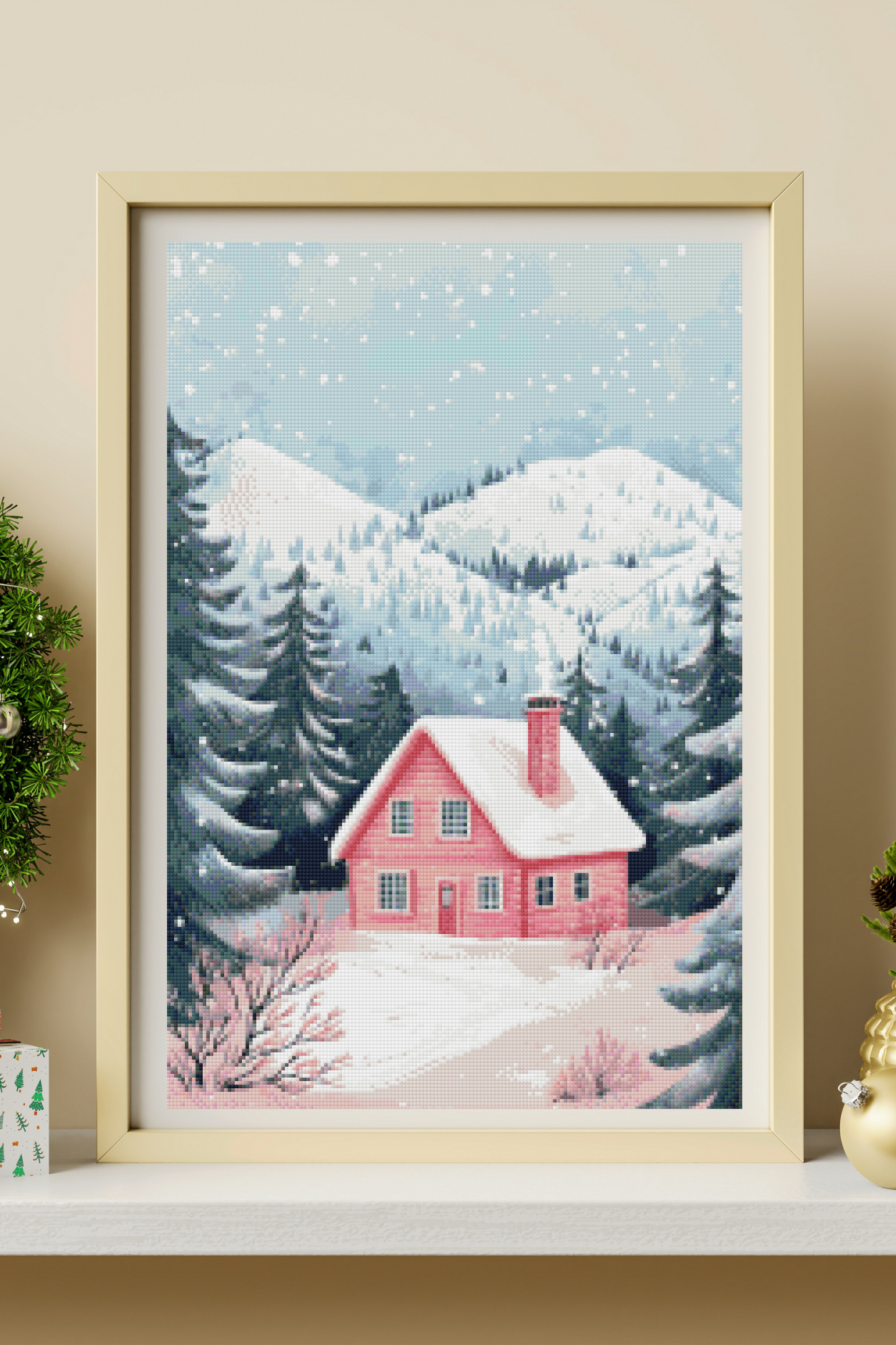 Blush Cabin | Portrait Diamond Painting