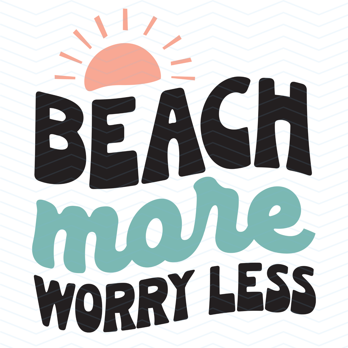 Beach More Worry Lesson w/ Sun  | Premium Diamond Painting