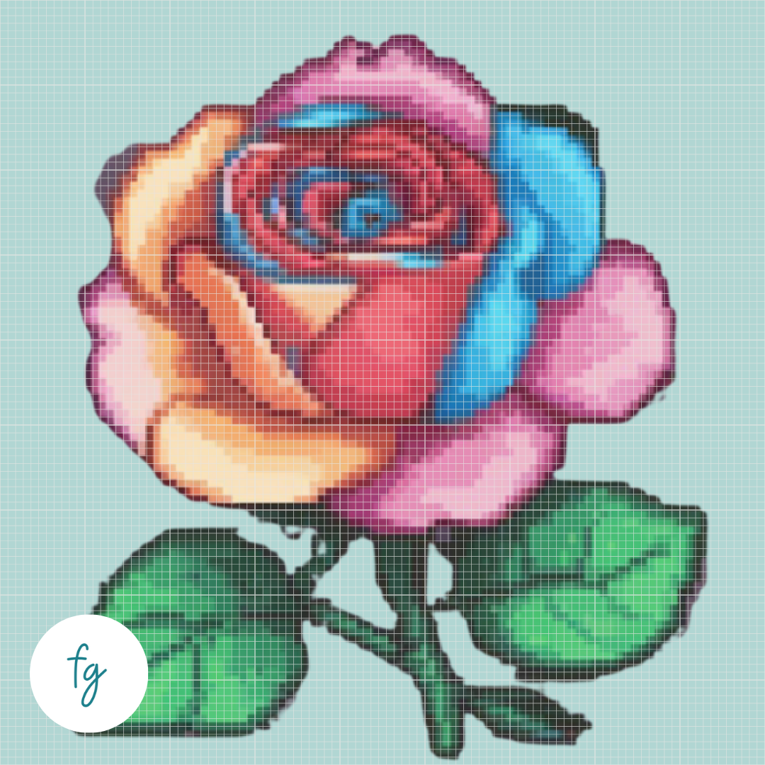 🎁 Rainbow Rose | Mini Diamond Painting (100% off)