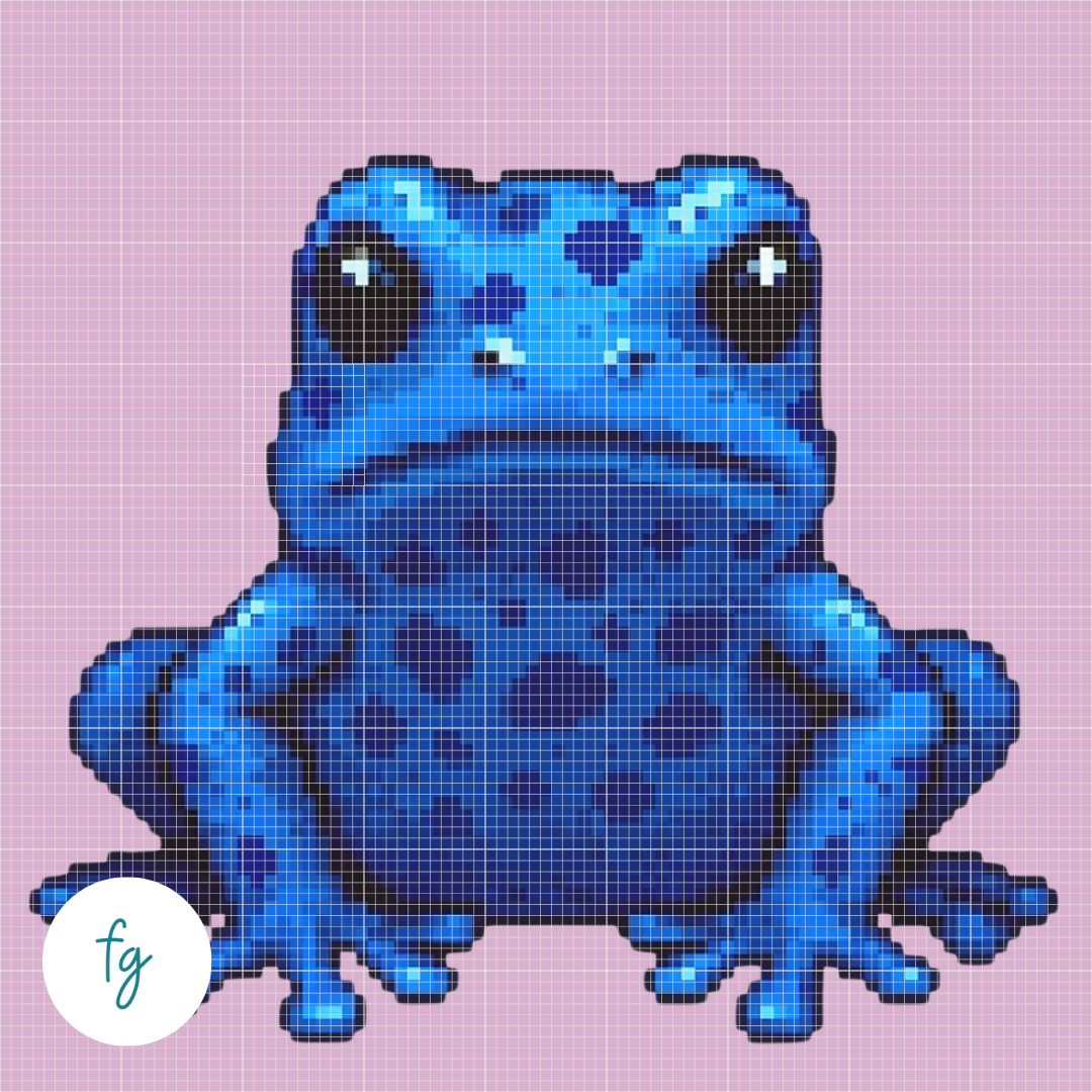 🎁 Blue Poison Dart Frog | Mini Diamond Painting (100% off)