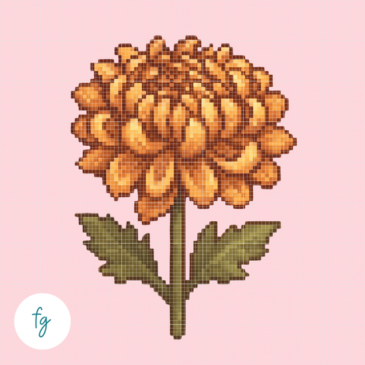 🎁 November, Chrysanthemum | Mini Diamond Painting (100% off)
