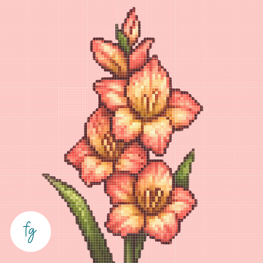 August, Gladiolus | Mini Diamond Painting