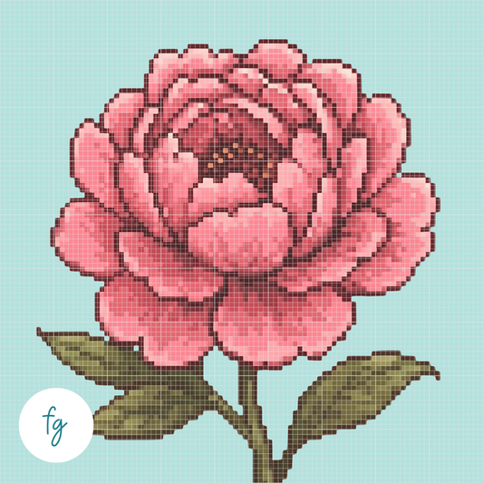 Pink Peony | Mini Diamond Painting