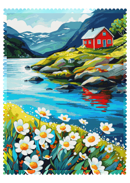 Daisy Shore Retreat | Portrait Diamond Painting