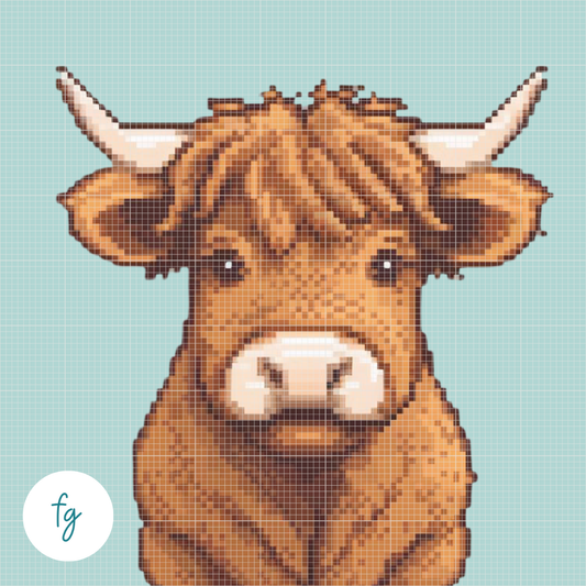 🎁 Highland Cow | Mini Diamond Painting (100% off)