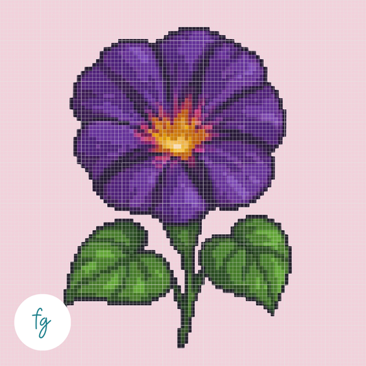 🎁 September, Purple Morning Glory | Mini Diamond Painting (100% off)