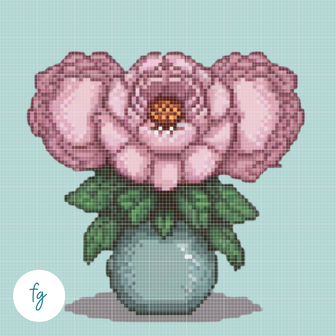 🎁 Peony | Mini Diamond Painting (100% off)