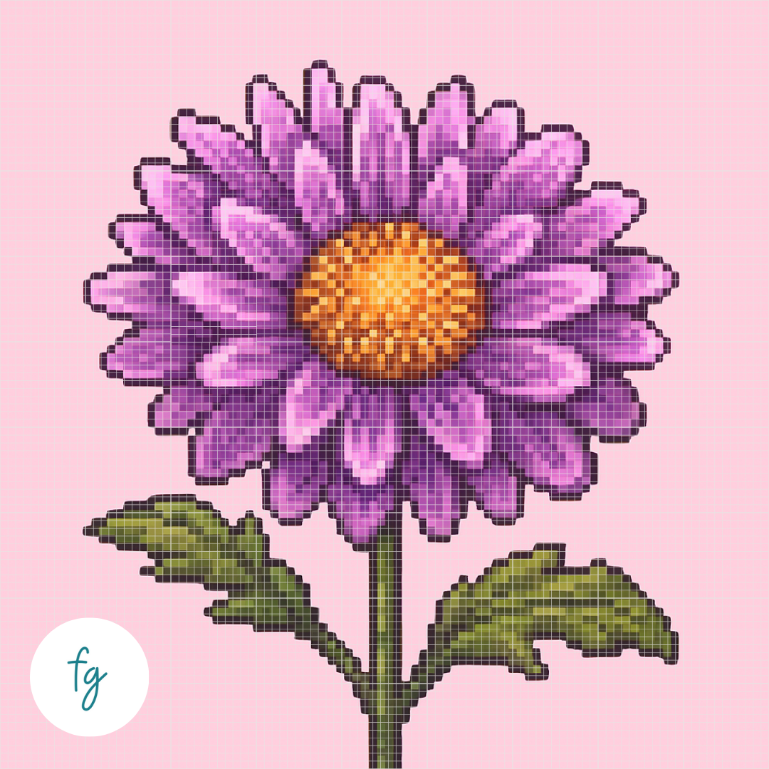 September, Aster | Mini Diamond Painting