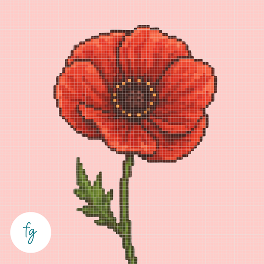 🎁 November, Poppy | Mini Diamond Painting (100% off)