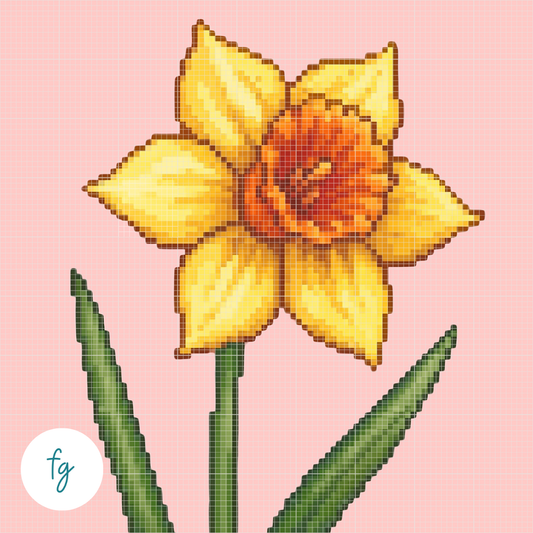 🎁 December, Narcissus | Mini Diamond Painting (100% off)
