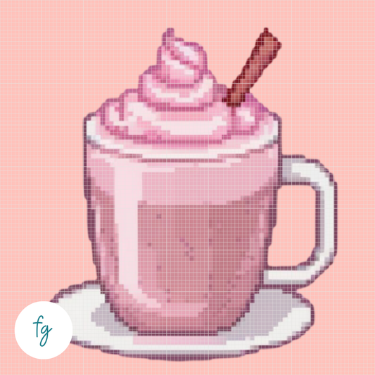 🎁 Pink Latte | Mini Diamond Painting (100% off)