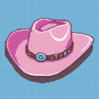 🎁 Pink Cowgirl Hat | Mini Diamond Painting (100% off)