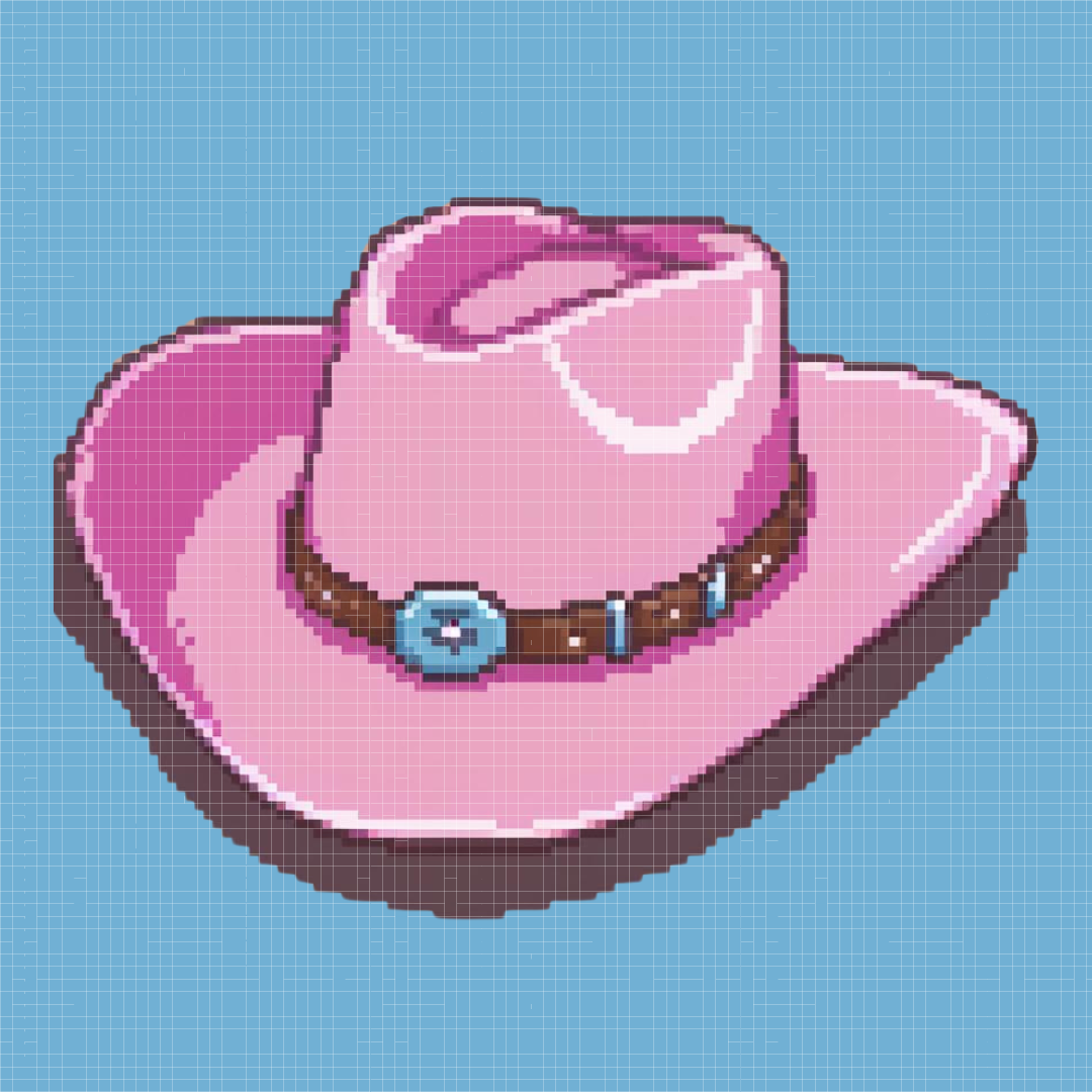 Pink Cowgirl Hat | Mini Diamond Painting