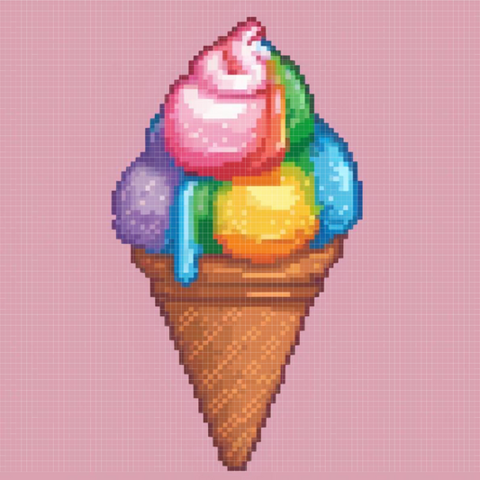 🎁 Rainbow Ice Cream | Mini Diamond Painting (100% off)