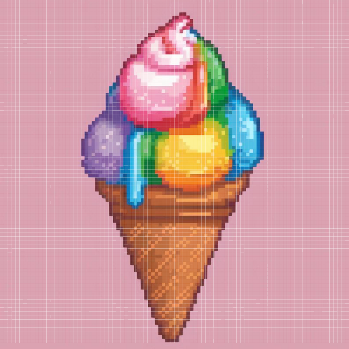 Rainbow Ice Cream | Mini Diamond Painting