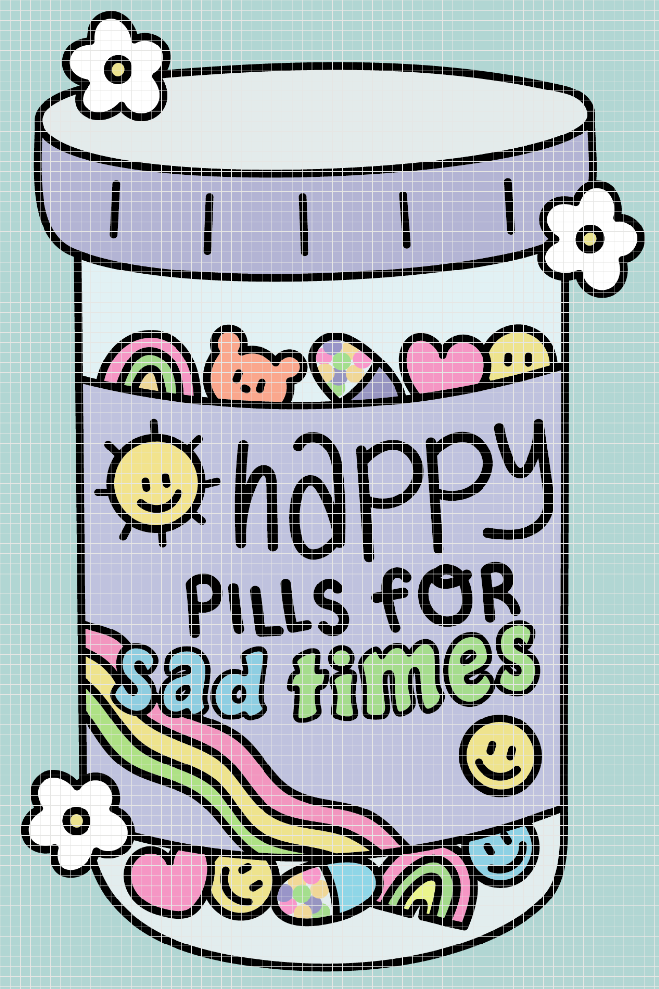 Happy Pills For Sad Times | Premium Diamond Painting