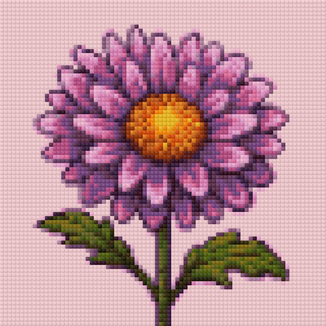 September, Aster | Mini Diamond Painting