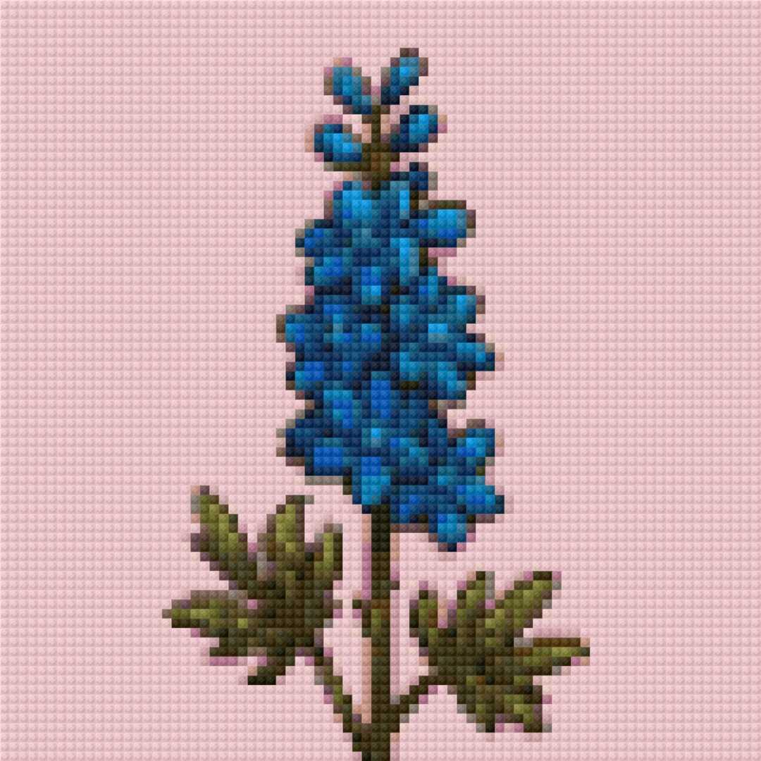 July, Larkspur | Mini Diamond Painting