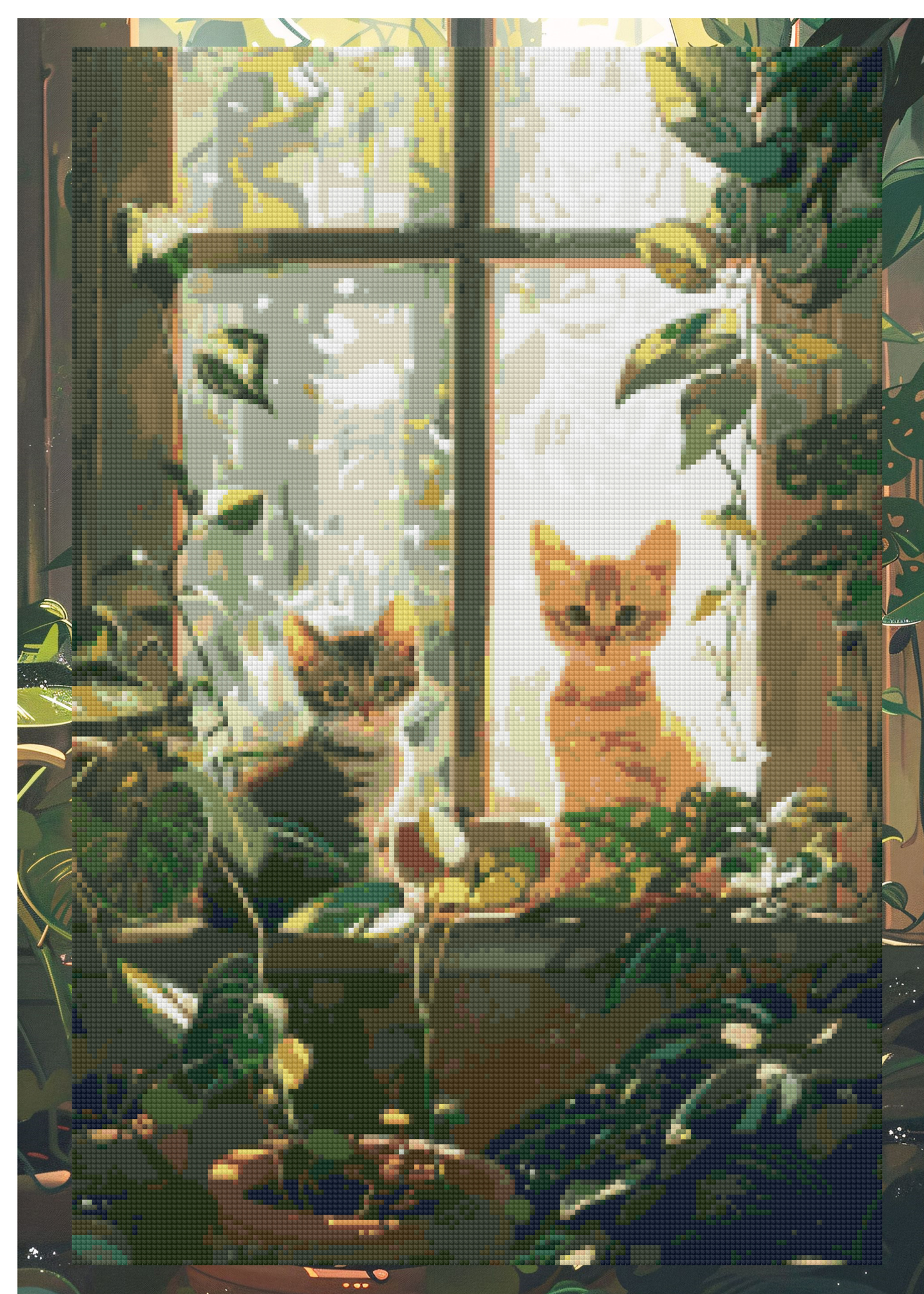 Windowpane Whiskers | Portrait Diamond Painting