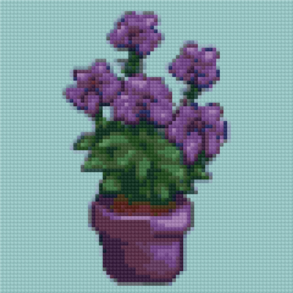 Purple Flowers | Mini Diamond Painting