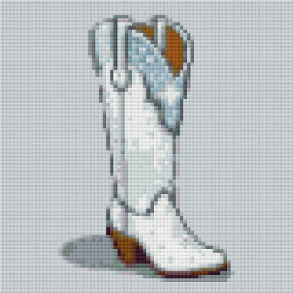 White Sparkle Nashville Boot | Mini Diamond Painting