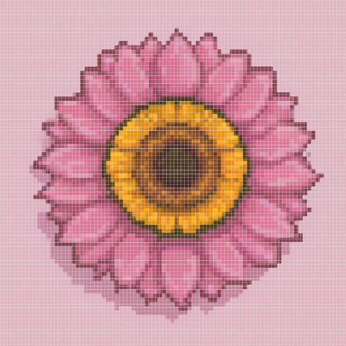 Pink Sunflower | Mini Diamond Painting