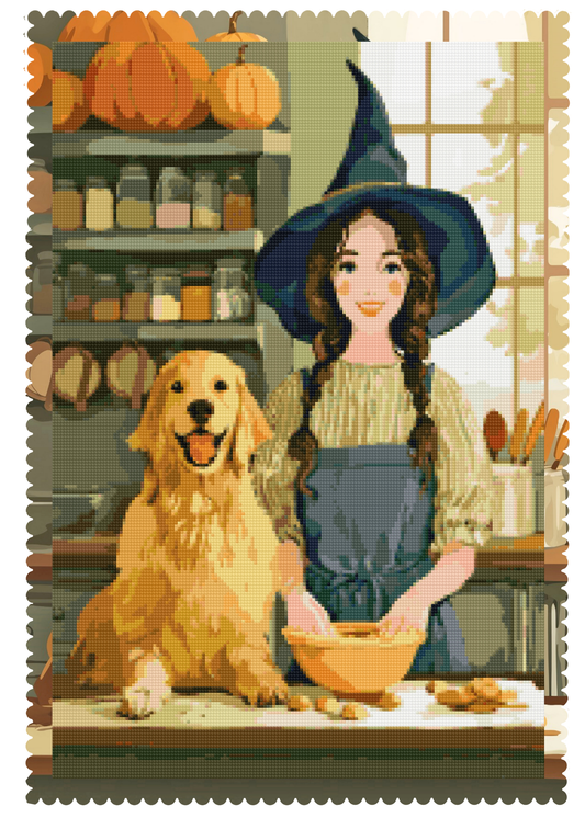 Pumpkins & Paws | Portrait Diamond Painting