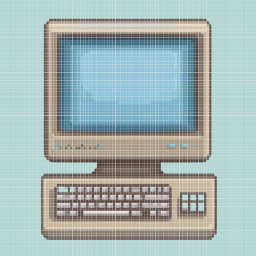 Oldschool Computer | Mini Diamond Painting