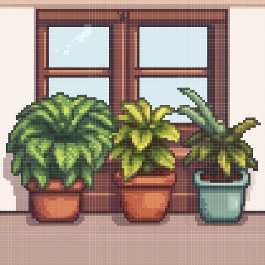 Window Plants | Mini Diamond Painting