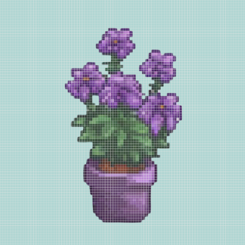 Purple Flowers | Mini Diamond Painting