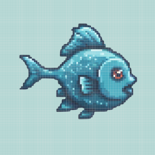 Blue Fish | Mini Diamond Painting