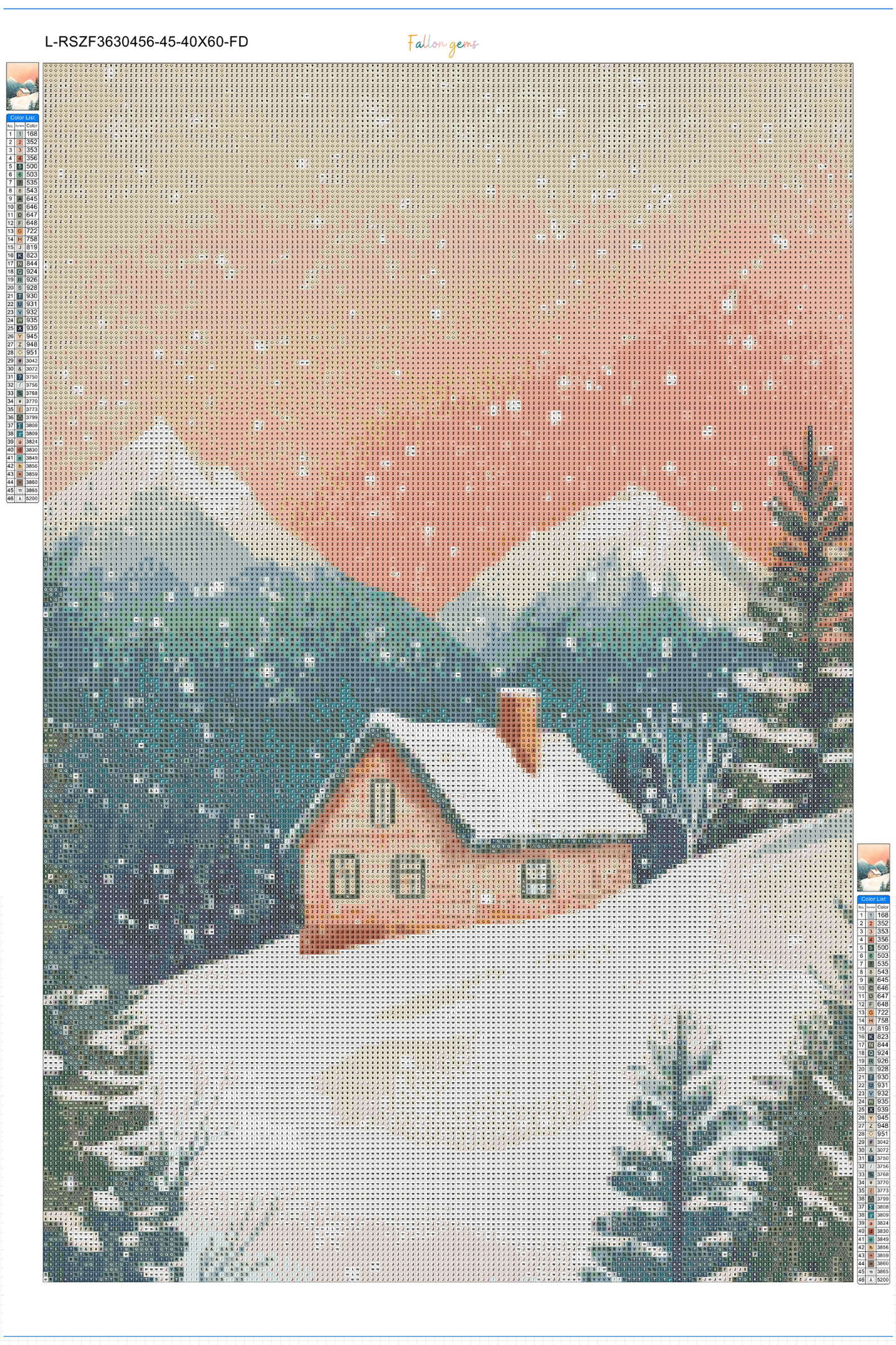 Snowy Mountain Retreat | Portrait Diamond Painting