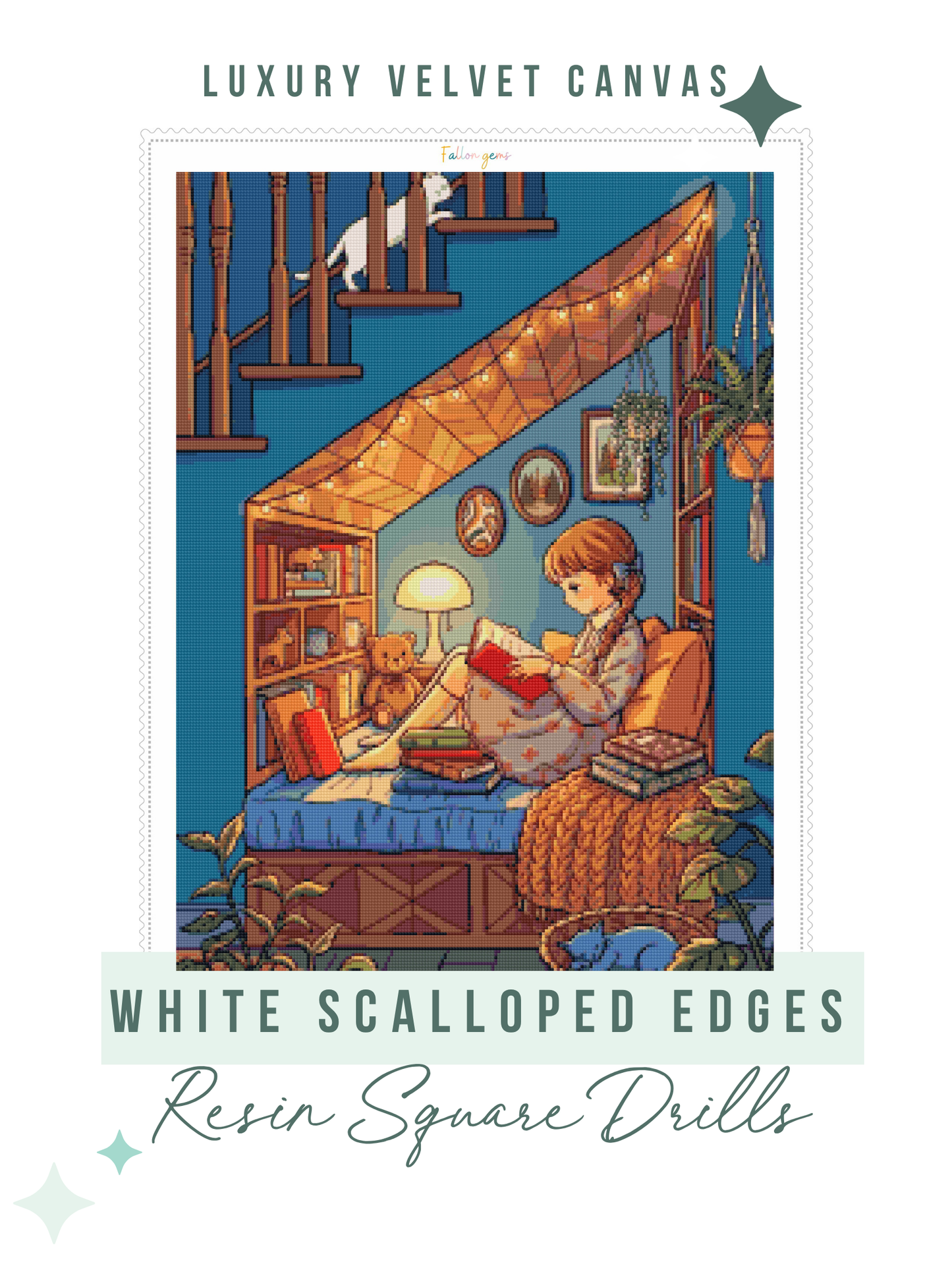 Nook, Booked, and Unbothered | Diamond Painting