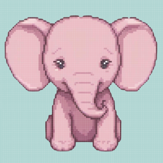 🎁 Pink Elephant | Mini Diamond Painting (100% off)